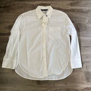 Zara White Button Down Shirt for Women